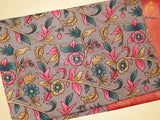 Traditional Kanchi Weaving Border Kalamkari Soft Silk Saree