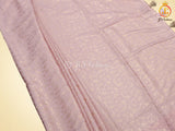 Allover Self-Design Pink Banarasi Crepe Soft Silk Saree With Blouse