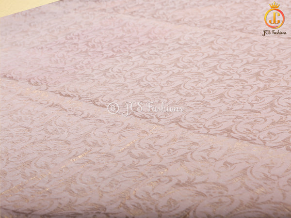 Retro-Type Peach Banarasi Crape Soft Silk Saree With Blouse