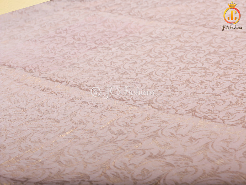 Retro-Type Peach Banarasi Crape Soft Silk Saree With Blouse