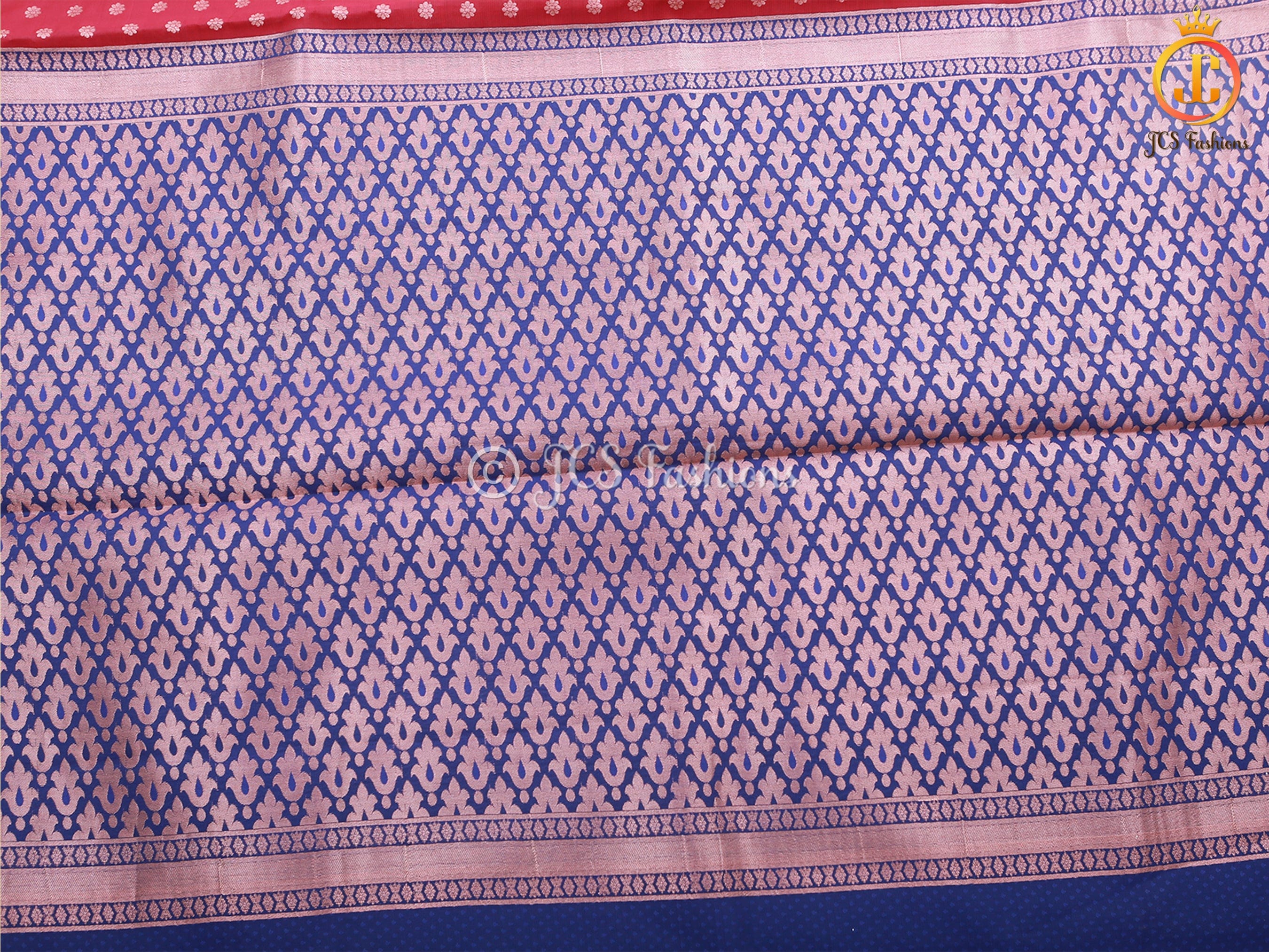 Korvai Buttas Semi-Silk Fabric Saree With Maggam Work Blouse SAREE JCS Fashions