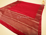 Banarasi Weaving Red Semi Soft Silk Saree With Brocade Blouse