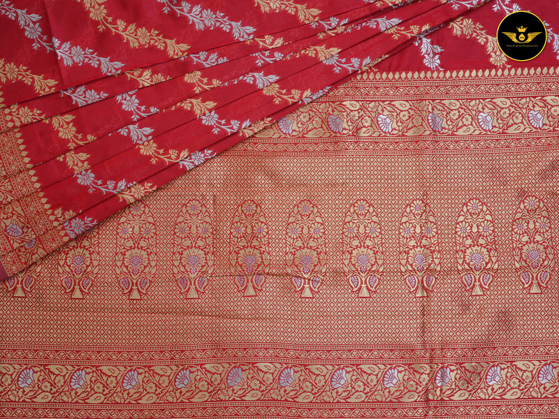 Light Weight Banarasi Silk Saree With Fully Stitched Blouse