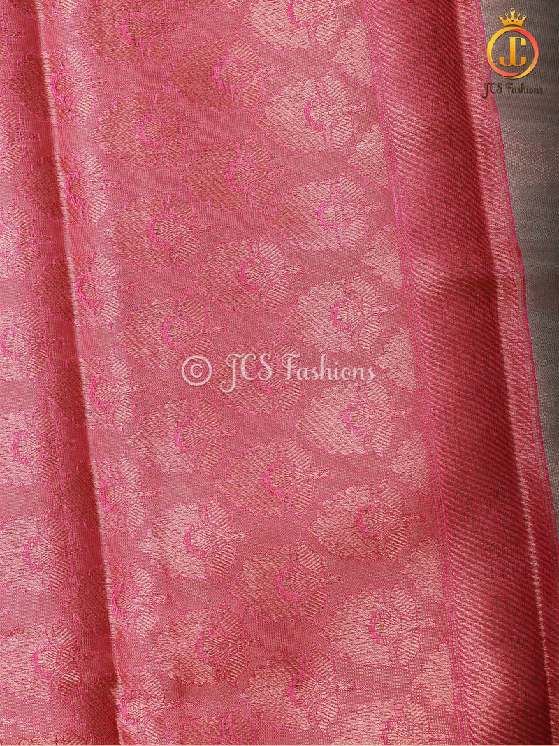 Soft Silk Saree with Leaf Butta Design
