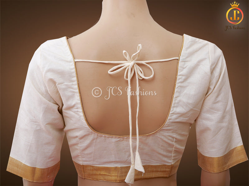 Flaunt your elegance with our Kerala saree in silk cotton fabric, perfect for Vishu and Onam celebrations