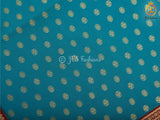 Korvai Semi Silk Saree With Maggam Work Blouse, Blue And Maroon