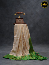 FABULOUS SOFT SILK FABRIC SAREE WITH JARI WEAVING AND CONTRAST BORDER