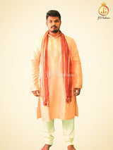 Silk Kurta Pajama Set with Embroidery & Zari Work