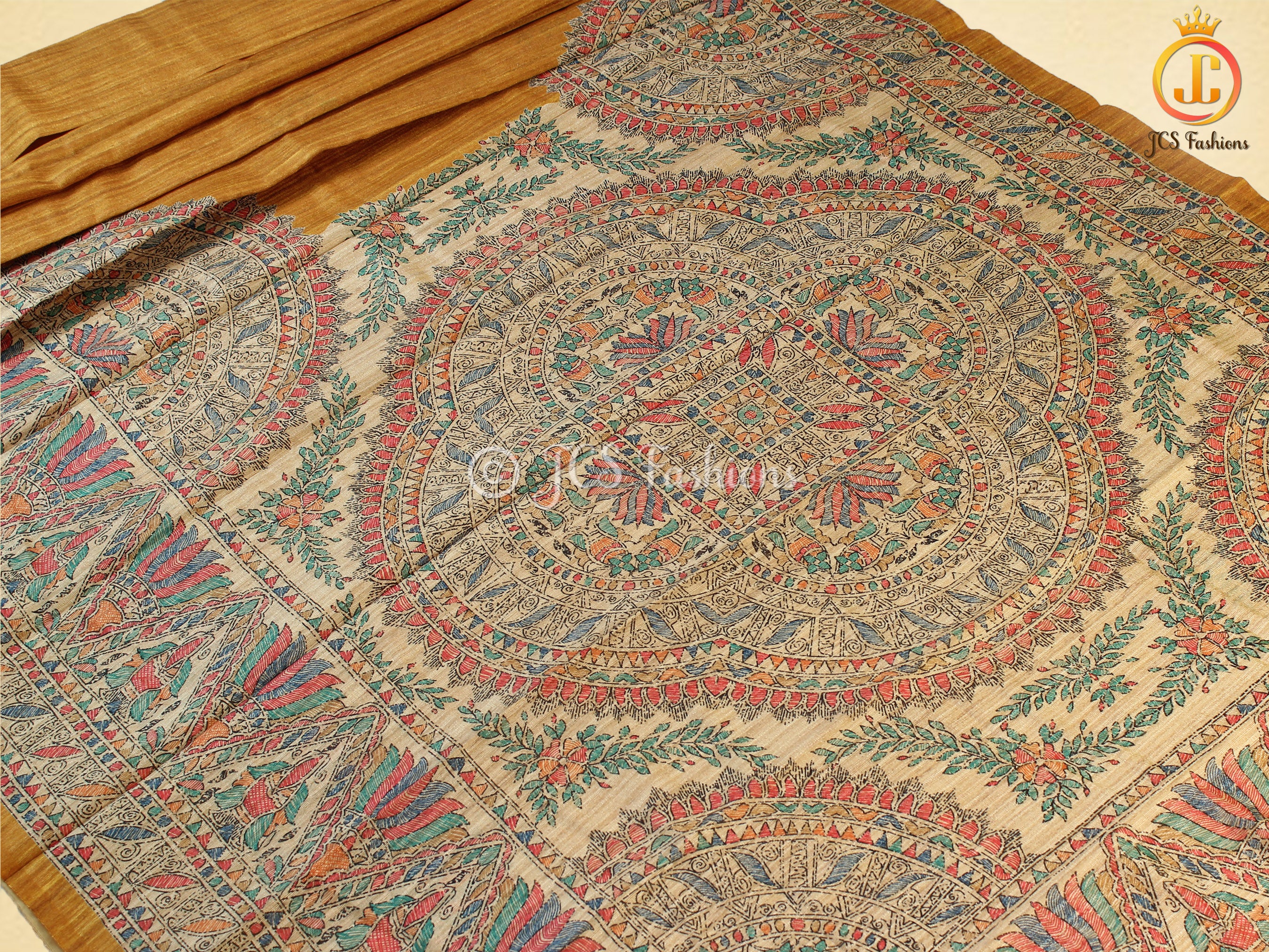 Madhubani Print Silk Saree - Light and Elegant | JCSFashions SAREE JCS Fashions