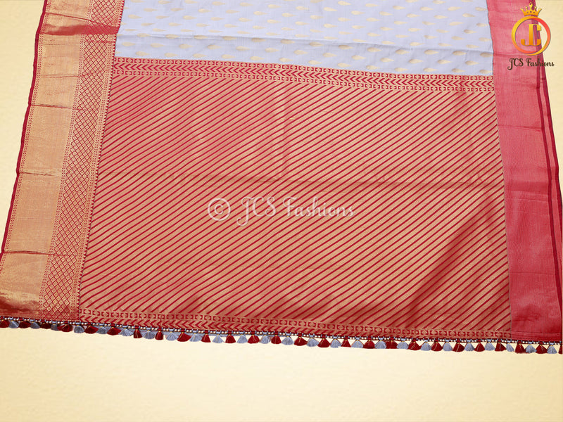 Kanchipuram Blended Silk Saree With fully stitched Blouse, Korvai Border