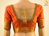 SILK MARK CERTIFIED, Pure Kanjivaram Silk Saree With fully stitched maggam work Blouse