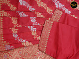 Light Weight Banarasi Silk Saree With Fully Stitched Blouse