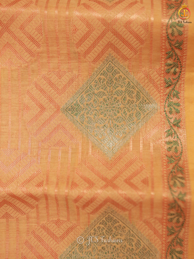 Traditional Exquisite Soft Silk Cotton Saree With Brocade Blouse