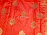 Banarasi Katan Silk Saree With Long Border And Beautiful Pattern Blouse