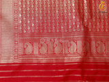 Moonga Silk Gadwal Pattern Saree With Fully Stitched Blouse