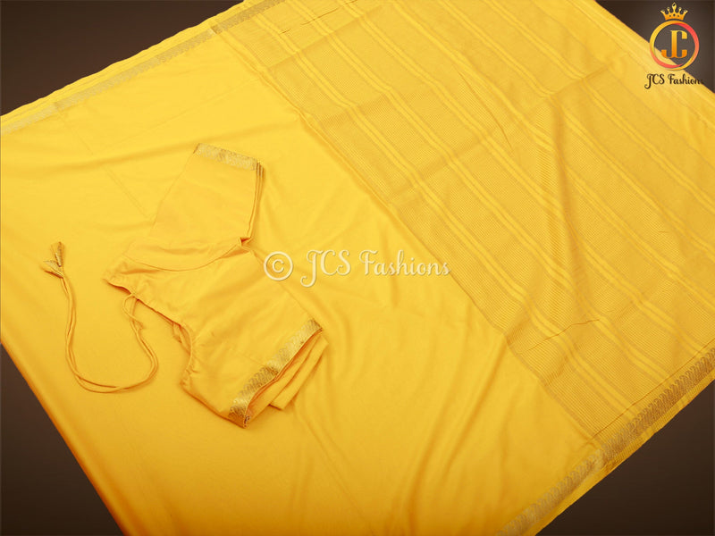 Pure Mysore Silk Saree in Stunning Yellow