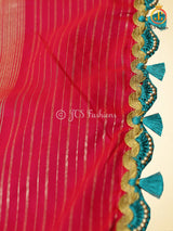 Pure Handloom Moonga Silk Gadwal Pattern Saree With Blouse