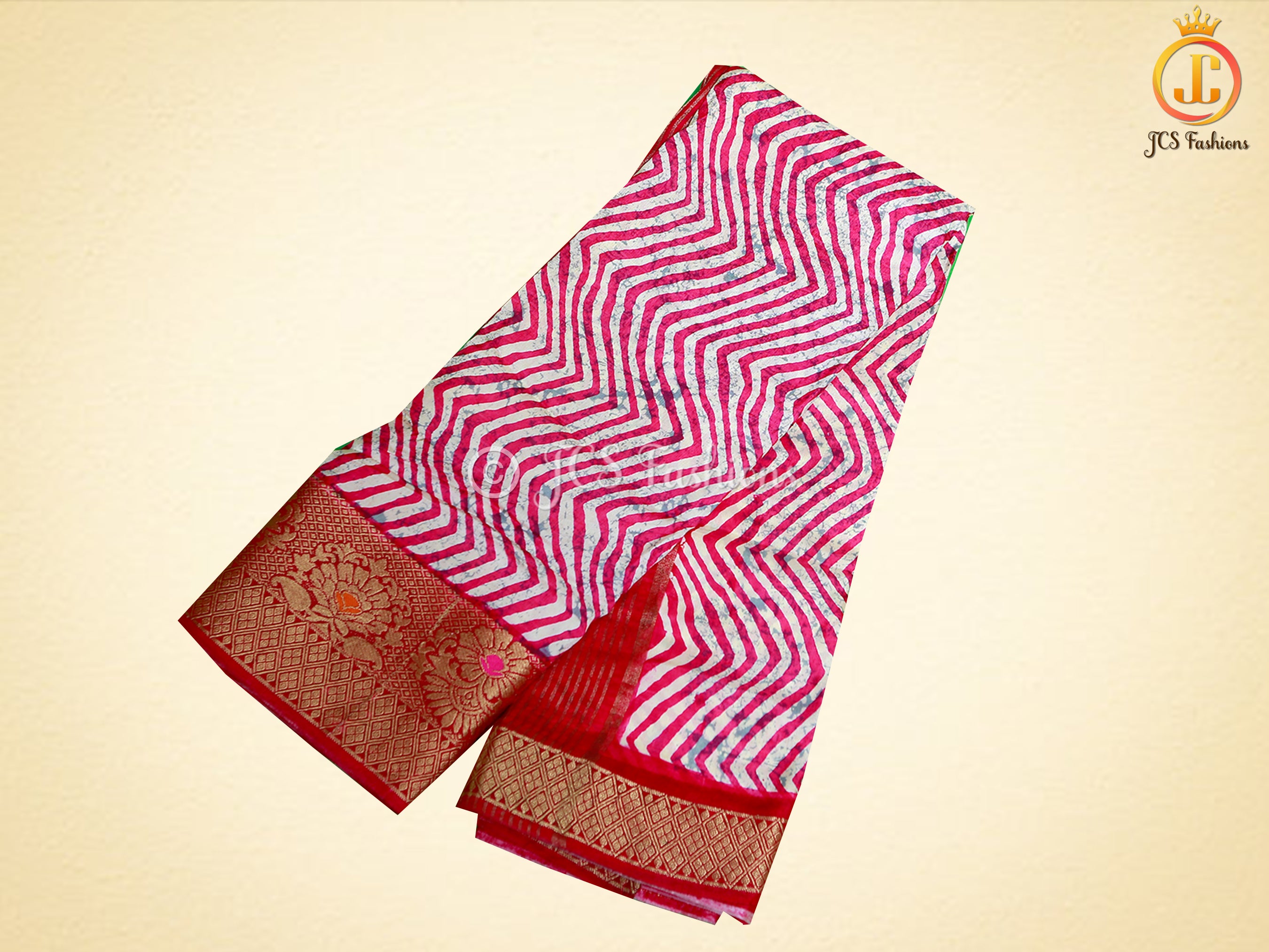 Leheriya Bathik Prints Munga Silk Saree With Blouse SAREE JCS Fashions Pink 5.5 meters