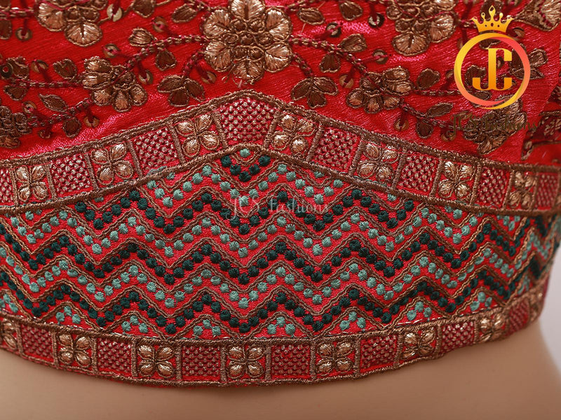 Sabyasachi Style Copper Jari Beautiful Heavy Embroidery Work Blouse - Size 42