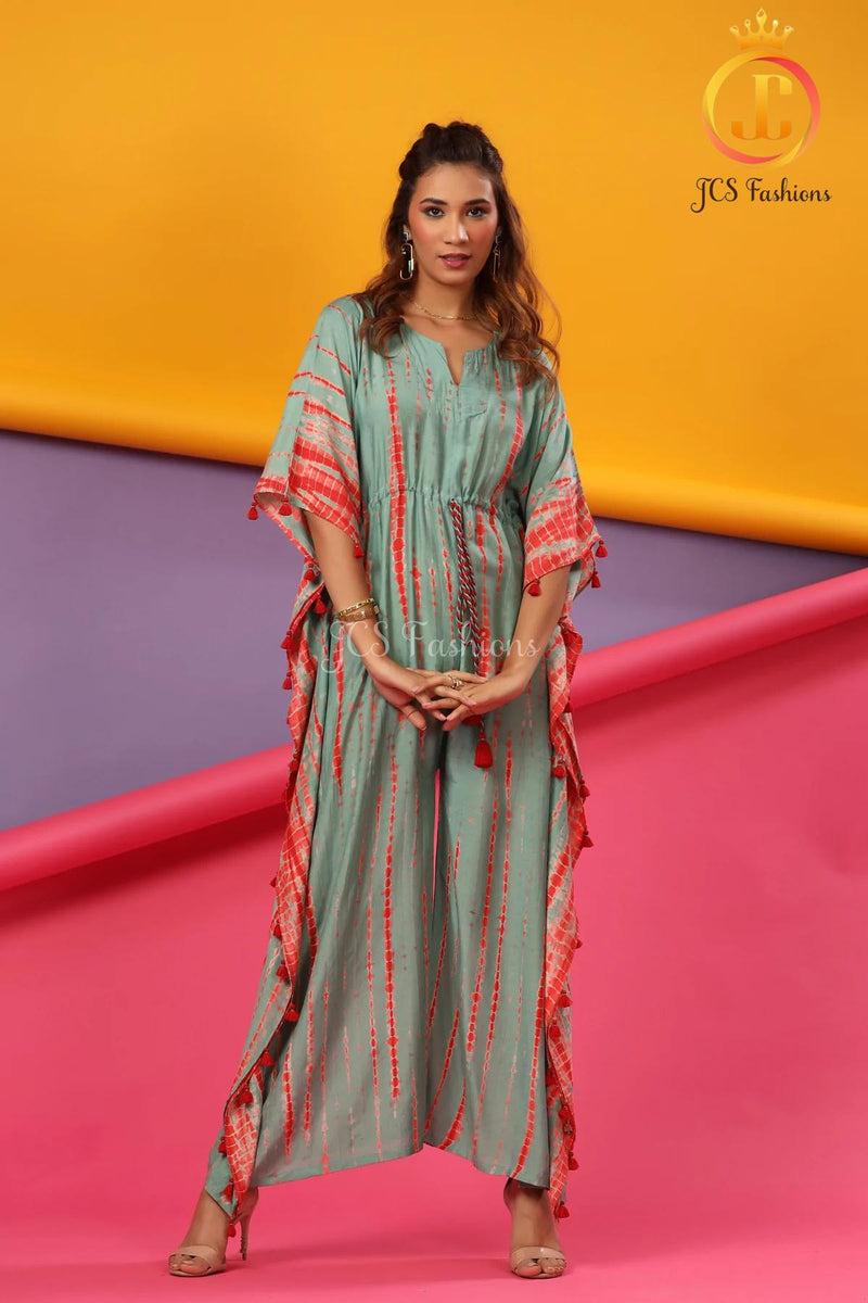 Women's Kaftan Jumpsuit with Shibori Design