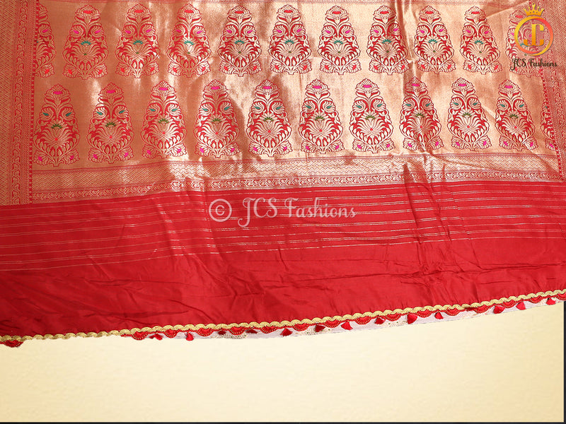Allover Motifs Patterned Premium Benarasi Pattu Saree With Blouse