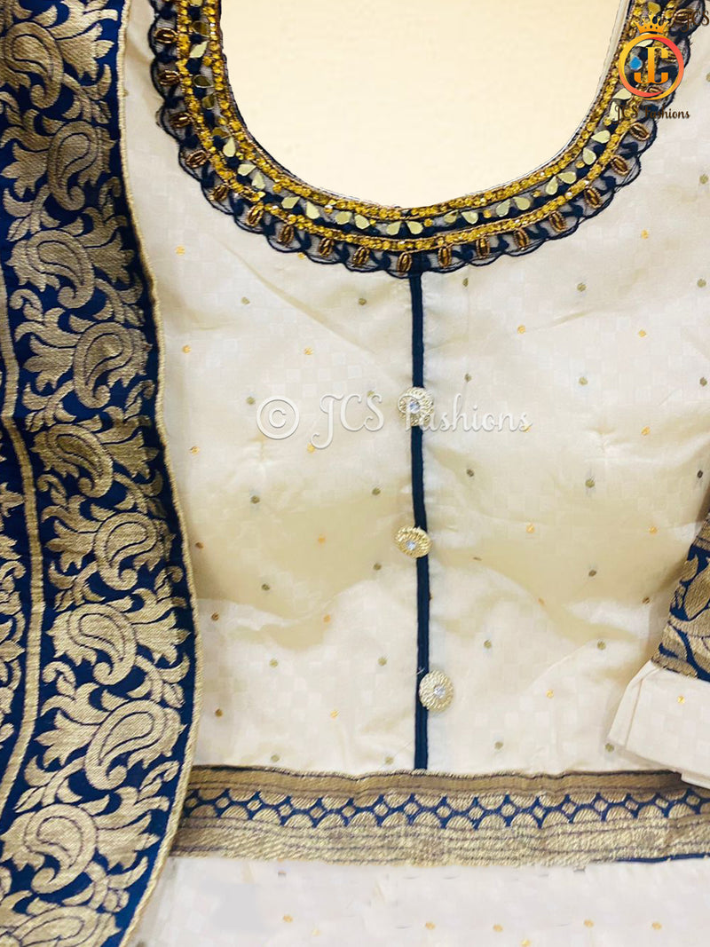 Zari Weaving Indo western Gown With Dupatta