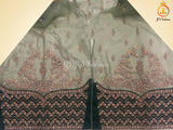 Designer net with embroidery work Floor length Gown | Green