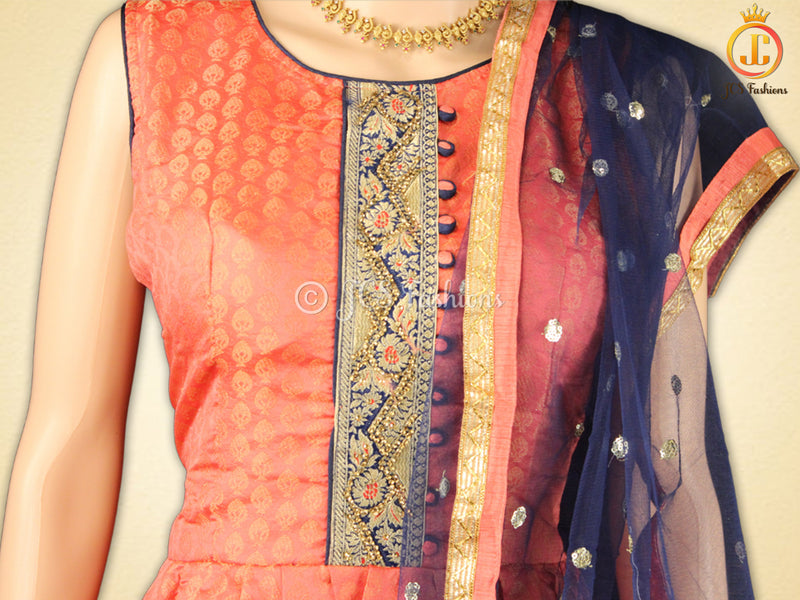 Indo-western Long gown with Stunning dupatta and leggings