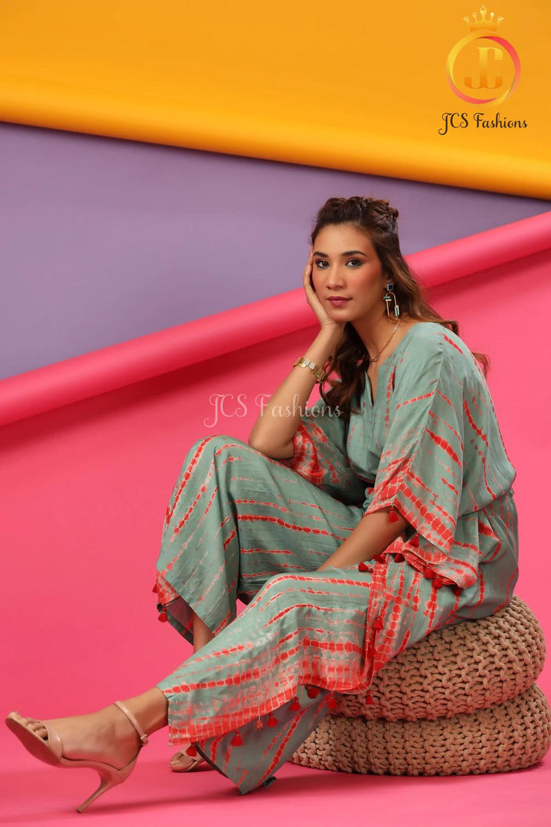 Women's Kaftan Jumpsuit with Shibori Design