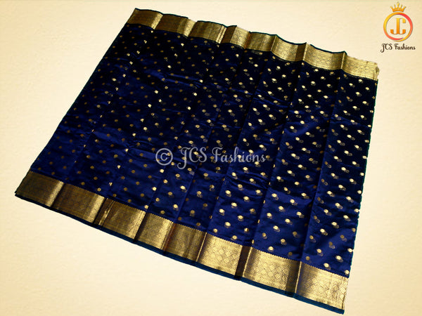 Raw Silk Saree With Fully Stitched Blouse, 1000 Coin-Inspired Design Weaving Buttas