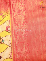 Kanchi Border Kalamkari and Patola Prints Soft Silk Saree