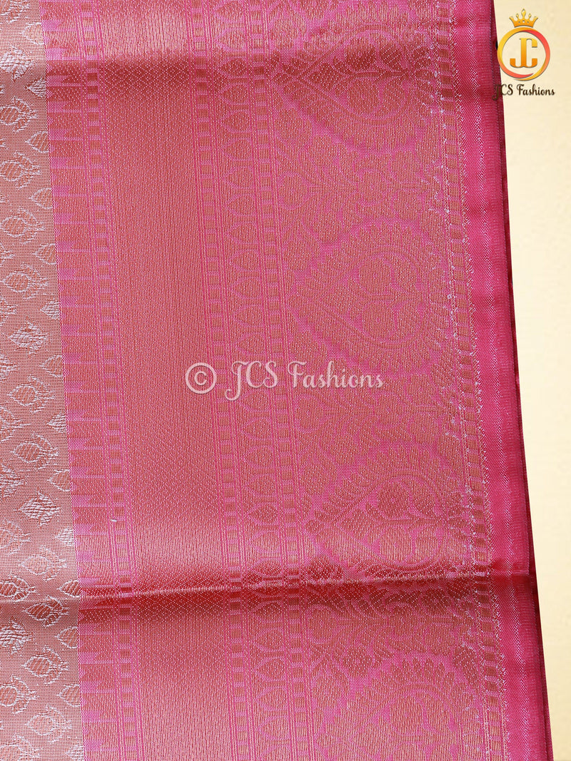 Leaf Butta Design Soft Silk Saree With A Beautiful Blouse