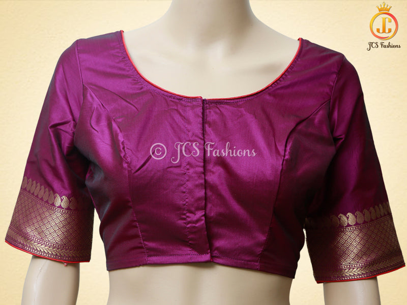 Banarasi Silk saree with Meenakari Work, Handwoven Saree With Fully stitched blouse.