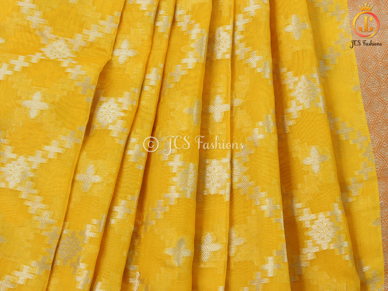 Yellow Color Soft Silk Traditional Saree With Fully stitched Blouse