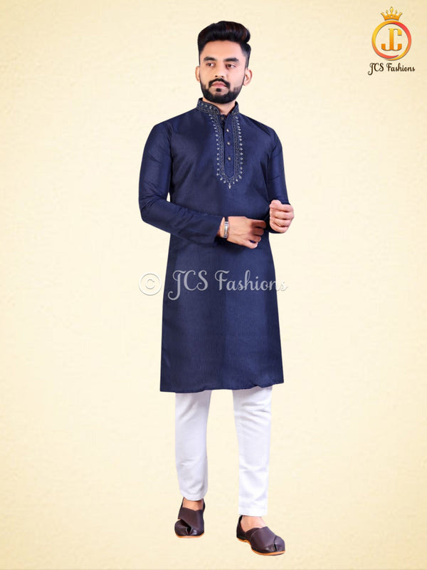 Chanderi Silk Men's Ethnic And Traditional Kurta Set