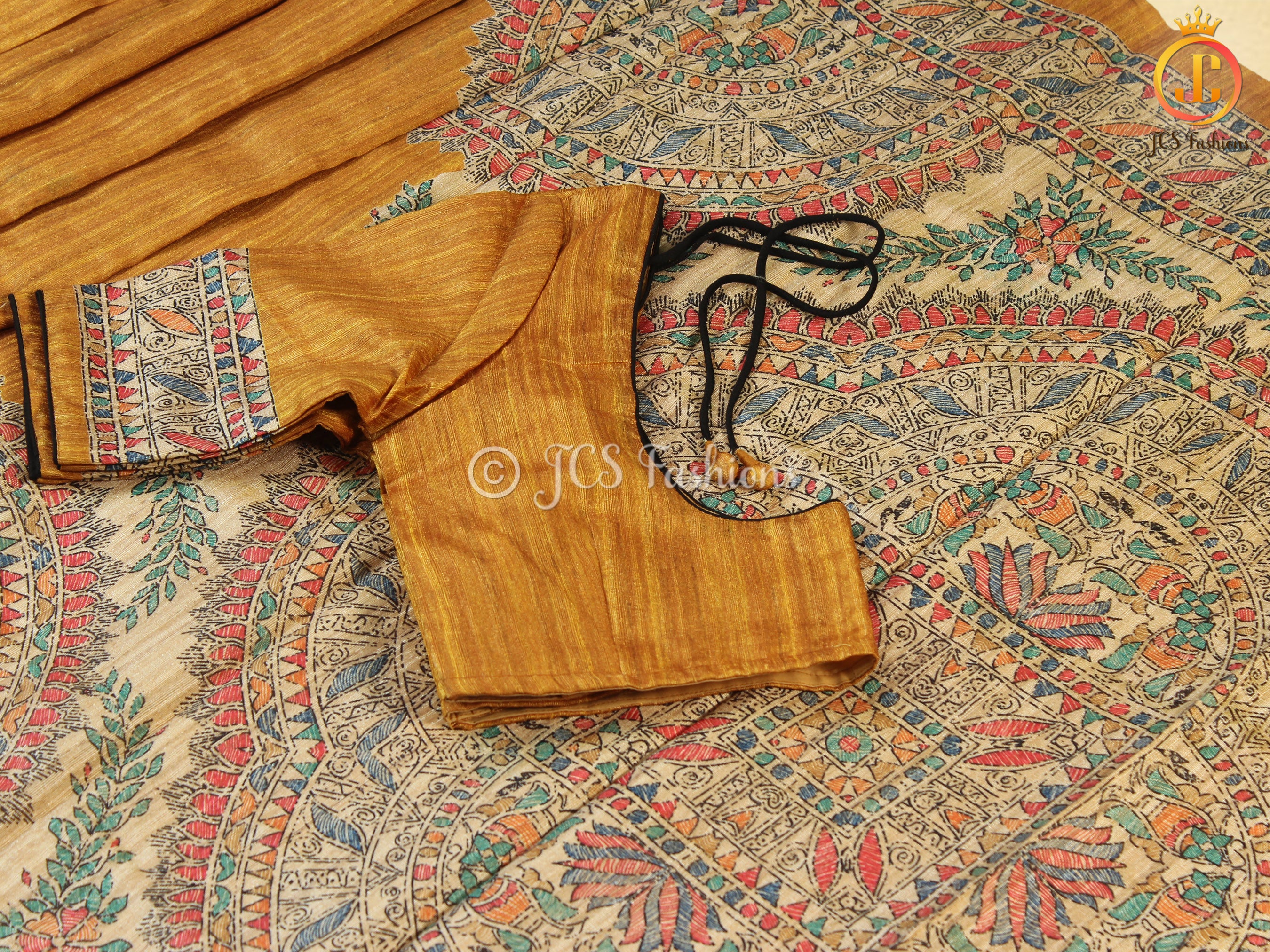 Madhubani Print Silk Saree - Light and Elegant | JCSFashions SAREE JCS Fashions