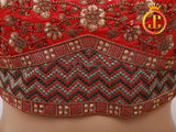 Sabyasachi Style Copper Jari Heavy Embroidery Work Blouse - Size 42