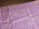 Soft Silk Saree with Full Gold zari Weaving in Baby Pink, Fully stitched blouse