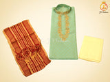 Silk Kurta Pajama Set with Embroidery & Zari Work