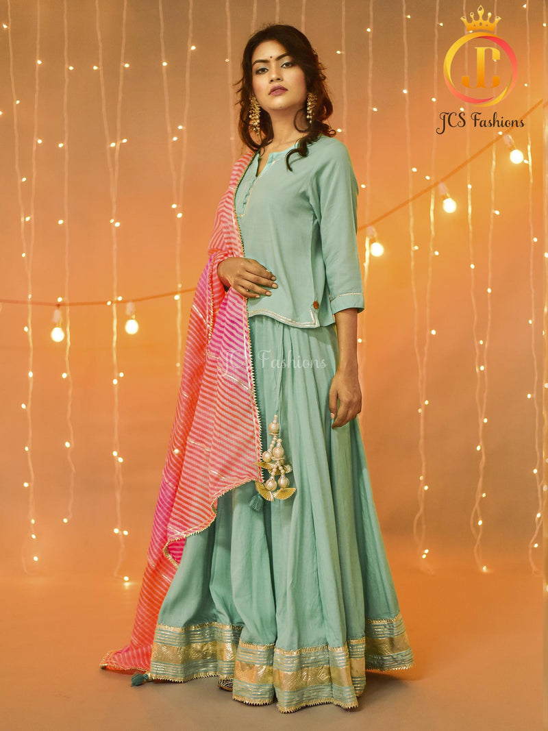 Indian Ethnic Sea green lehenga set. Wedding Dress. Environment Friendly
