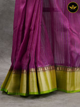 Soft And Lightweight Khadi Kora Saree With Contrast Blouse