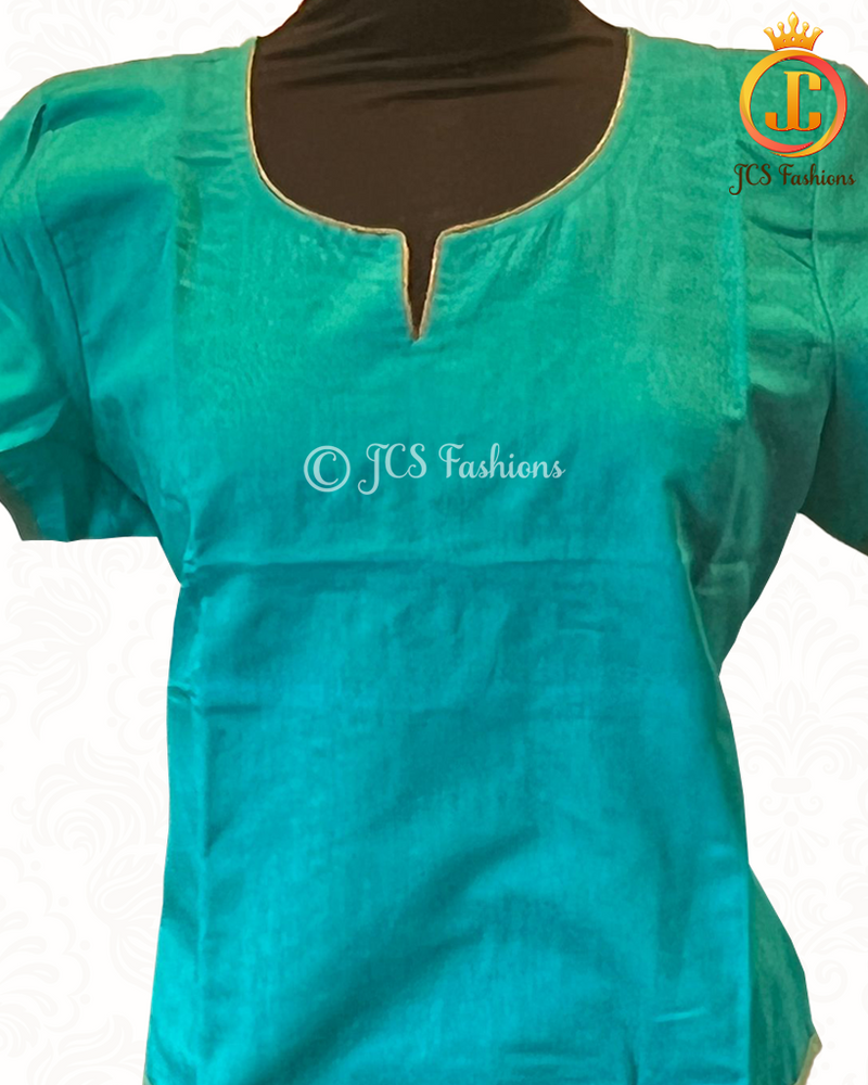 Beautiful Dual tone Silk Cotton Short Kurti