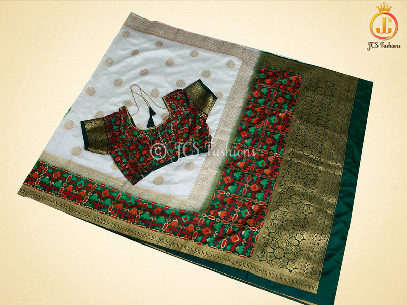 Banarasi Katan Full Weaved Saree With Fully stitched Blouse