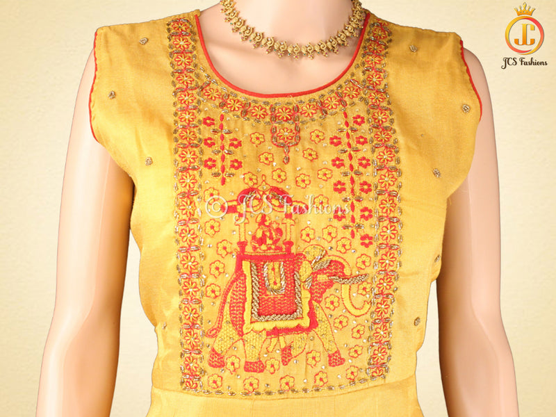 Premium Long A-line Gown with Stones and beads work
