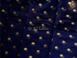 Raw Silk Saree With Fully Stitched Blouse, 1000 Coin-Inspired Design Weaving Buttas