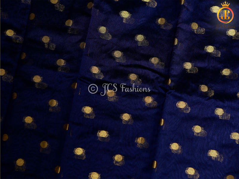 Raw Silk Saree With Fully Stitched Blouse, 1000 Coin-Inspired Design Weaving Buttas