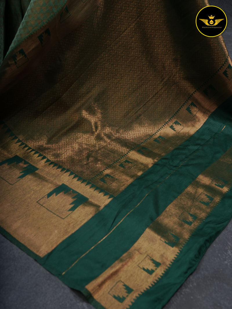 EXCLUSIVE SUPER QUALITY BANARASI SILK SAREE WITH CONTRAST BLOUSE