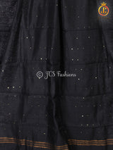 Sequence Work Box Zari Design Cotton Silk Saree With Running Blouse