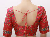 Kalamkari And Floral Design Saree With ready to wear Blouse
