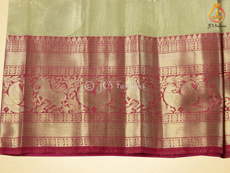 Pure Handloom Banarasi Muslin Silk Saree With fully stitched Blouse